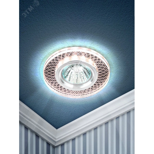 Светильник встраиваемый DK LD43 TEA 3D /1 декор cо светодиодной подсветкой MR16  чай (50/1500) ЭРА