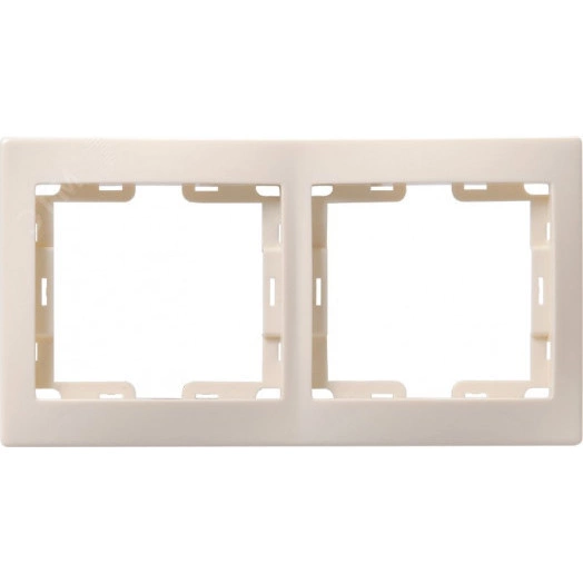 Рамка РВ-2-ККм двухместная вертикальная Кварта кремовый