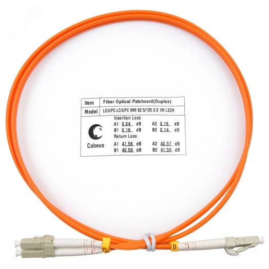 Шнур оптический duplex 1м LC-LC 62,5/125 mm  LSZH FOP-62-LC-LC-1m