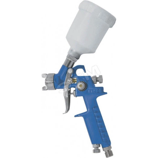 Краскопульт пневматический HVLP для точных работ, c верхним пластиковым бачком 150 мл, 0.8 мм