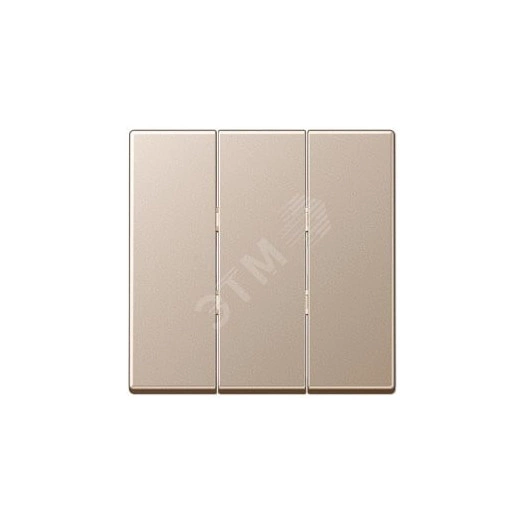 Клавиша 3-я для выключателей  без подсветки. Серия A500  Материал- термопласт  Цвет- шампань