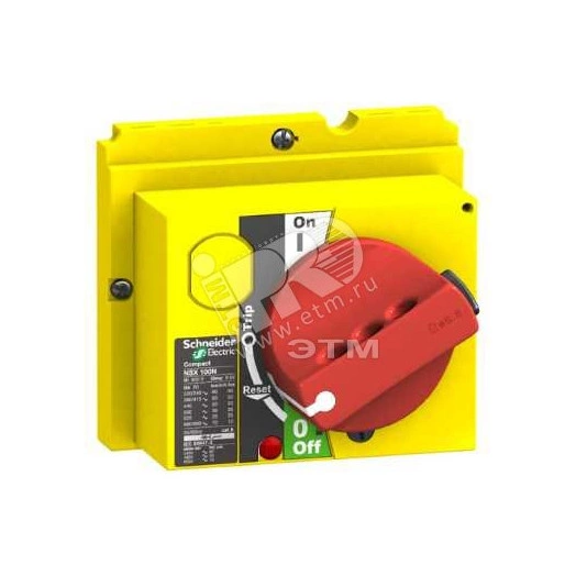 Рукоятка поворотная красно-желтая для NSX100/250