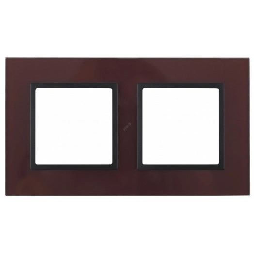 Рамка на 2 поста, стекло, Эра Elegance, бордо+антр, 14-5102-25