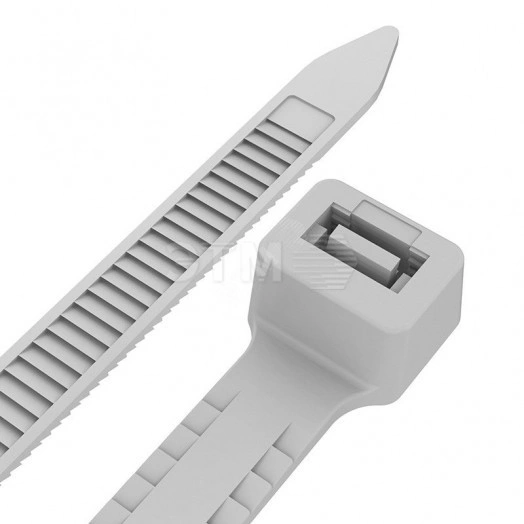 Хомут-стяжкa нейлоновая с тройным замком 300x7,6 мм, белая, упаковка 100 шт