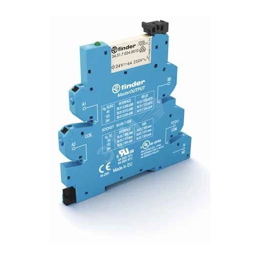 Модуль интерфейсный электромеханическое реле MasterOUTPUT 1NO 6A 6В AC/DC IP20 безвинтовые клеммы 'Push-in'