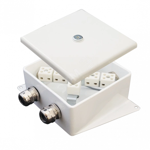 Коробка монтажная огнестойкая КМ-О (4к*60)-IP66-120х120 два ввода CD