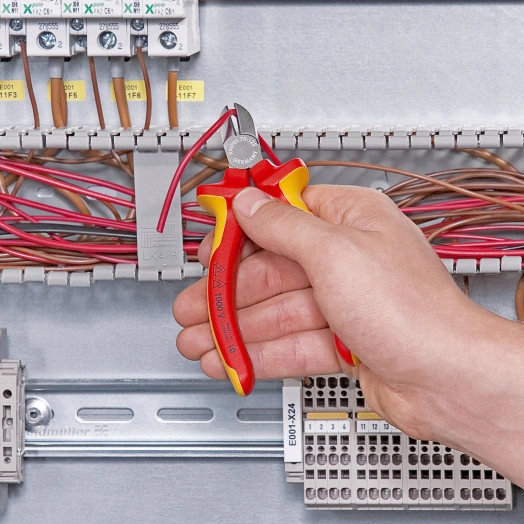 Бокорезы VDE 1000V резка - мягкая проволока 3мм проволока средней твердости 23мм твердая проволока 15мм L=125мм 62HRC диэлектрические хромированные двухкомпонентные рукоятки