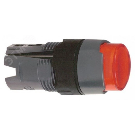 Кнопка круглая удлиненная с подсветкой красная