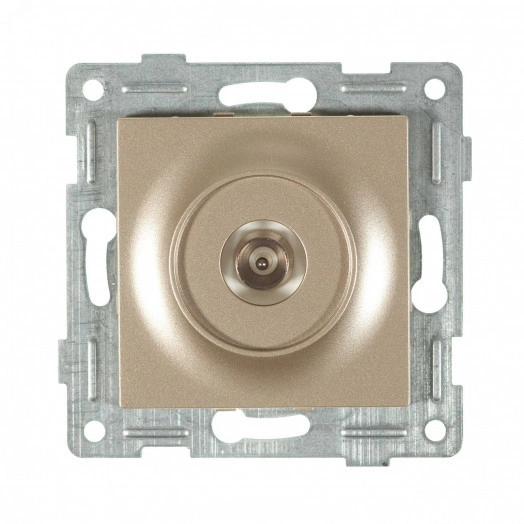 Ugra Розетка антенная, одинарная, скрытая установка.  шампань