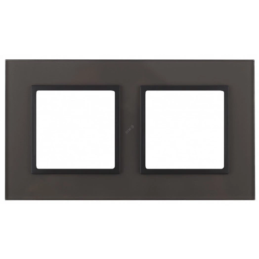 Рамка на 2 поста, стекло, Эра Elegance, серый+антр, 14-5102-32