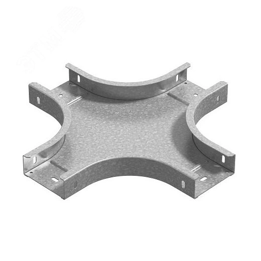 Разветвитель крестообразный горизонтальный к лотку ПЛК 400х110, толщ. 1,5 мм, Сендзимир цинк