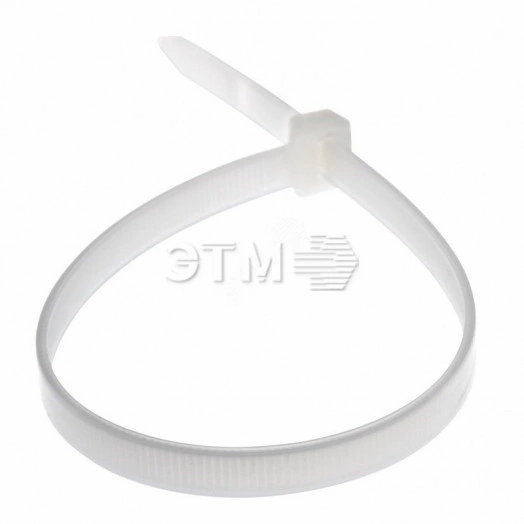 Хомут-стяжка кабельная нейлоновая 350x7,6 мм, белая, упаковка 100 шт