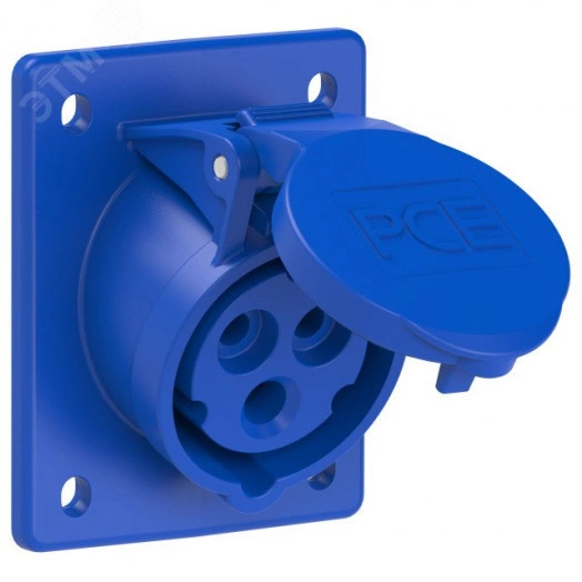 Розетка встраиваемая наклонная 16А/230V/1P+N+E/IP44