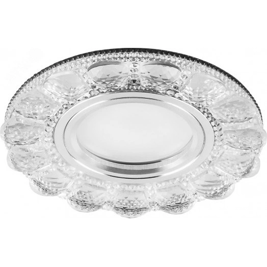 Светильник ИВО-50w G5.3 со светодиодной подсветкой 4000К хром с прозрачным стеклом