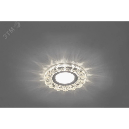 Светильник ИВО-50w G5.3 со светодиодной подсветкой 4000К хром с прозрачным стеклом