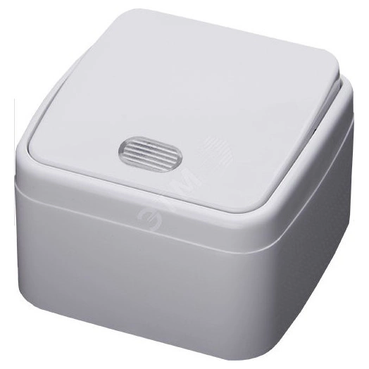 Выключатель одноклавишный с индикатором, серия Basic, белый, Stekker