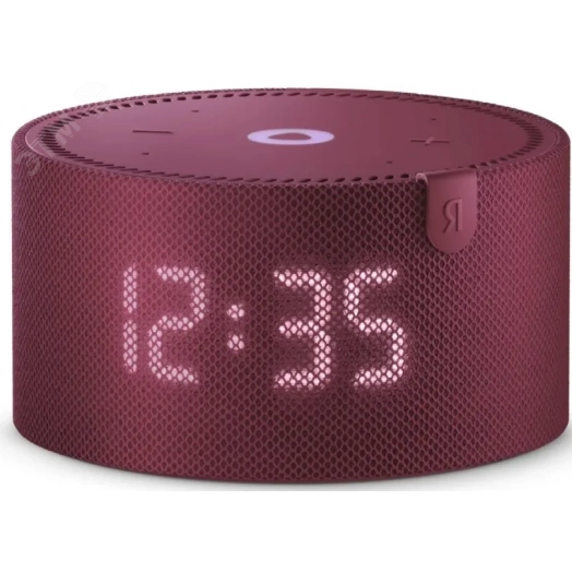 Станция Яндекс Мини Плюс Красная с часами (Умная  колонка с голосовым помощником). Подписка 1 мес. Яндекс. Плюс Мульти в подарок.