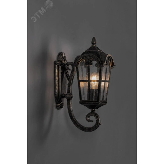 Светильник PL102 60W 230V E27 250х160х370 черное золото (на стену вверх)