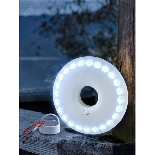 Фонарик светильник подвесной на батарейках 3хAA, подвес, карабин, магнитный в палатку, 24 LED K24 НЛО ЭРА