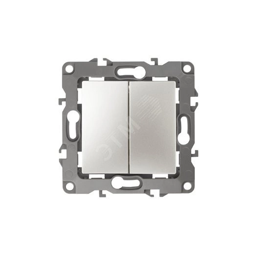 Переключатель двойной, 10АХ-250В, Эра12, перламутр,12-1106-15