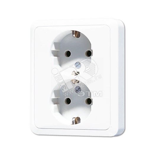 Розетка 16A 250V / 10A 250V сдвоенная