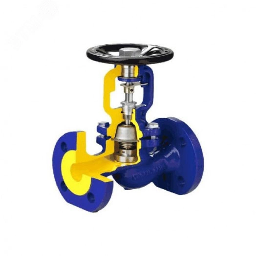 Клапан запорный чугунный 234A  150 Ру16 Тмакс 300С фланцевый со штурвалом сильфонный