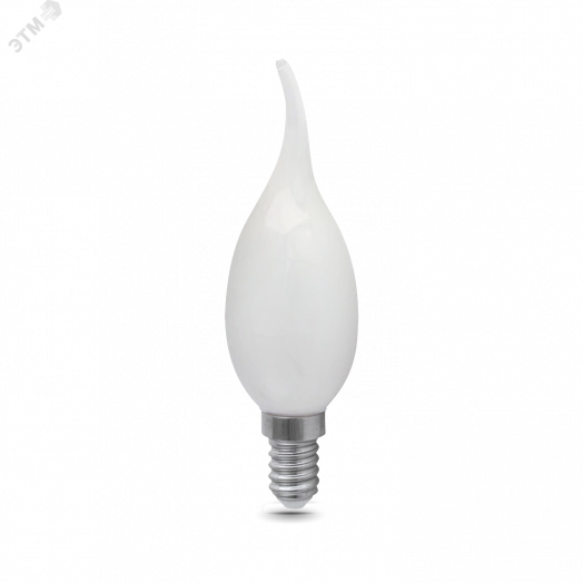 Лампа светодиодная LED 9 Вт 610 Лм 4100К белая Е14 Свеча на ветру milky Filament Gauss