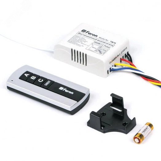 Выключатель для светильников 230V 1000W 3-х       канальный 30м с пультом управления, черное сереброTM76