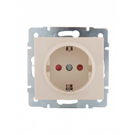 Розетка RAIN с защитой от детей керамика крем механизм