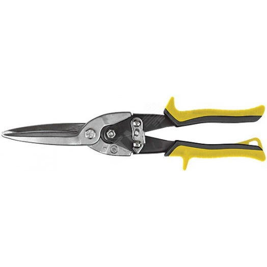 Ножницы по металлу удлиненные CrV, прорезиненные ручки, прямые 290 мм