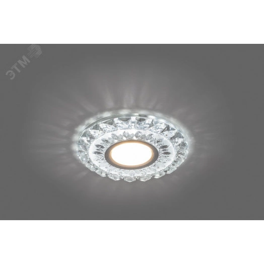 Светильник ИВО-50w G5.3 со светодиодной подсветкой 4000К прозрачный хром