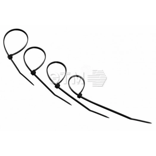 Хомут-стяжкa нeйлонoвая 150x2,5 мм, черная, упаковка 25 шт