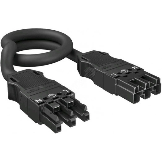 Кабель соединительный штекер-гнездо WINSTA MIDI длина 5 м (H05VV-F 3х2,5 мм2, L-PE-N, черный)