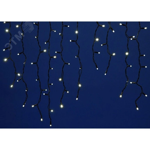 Бахрома с эффектом мерцания 3м Белый свет Провод черный ULD-B3010-200/TBK WHITE IP67