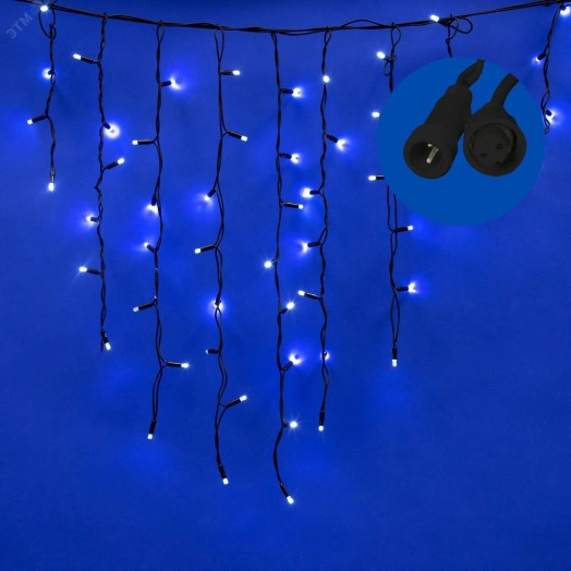 Бахрома с эффектом мерцания 3м Белый свет Провод черный ULD-B3010-200/TBK WHITE IP67