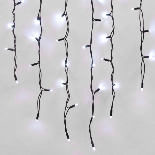 Бахрома с эффектом мерцания 3м Белый свет Провод черный ULD-B3010-200/TBK WHITE IP67