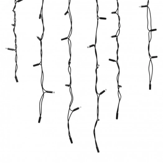 Бахрома с эффектом мерцания 3м Белый свет Провод черный ULD-B3010-200/TBK WHITE IP67