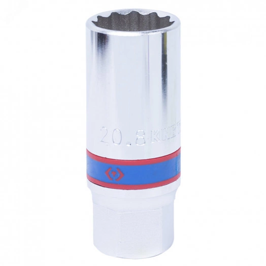 Головка свечная двенадцатигранная 1/2', 21 мм, L = 70 мм, резиновый фиксатор