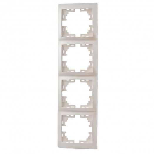 MIRA Рамка 4 поста вертикальная жемчужно-белый    перламут без вставок