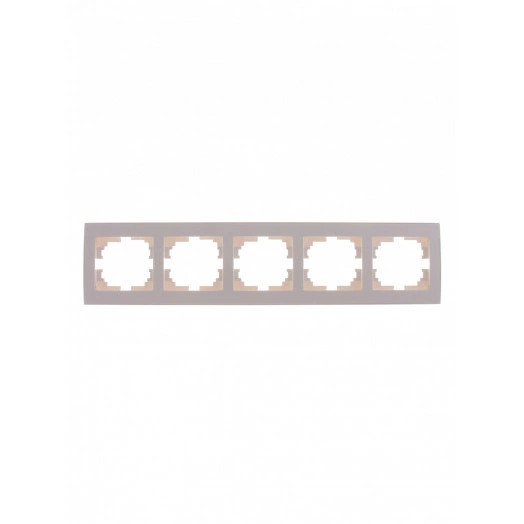 Рамка RAIN пятерная горизонтальная жемчужно-белый перламутр с боковой вставкой