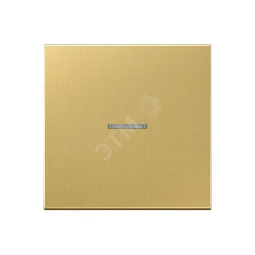 Клавиша 1-я для выключателей и кнопок  с окошком для подсветки. Серия LS990  Материал- металл  Цвет- классическая латунь