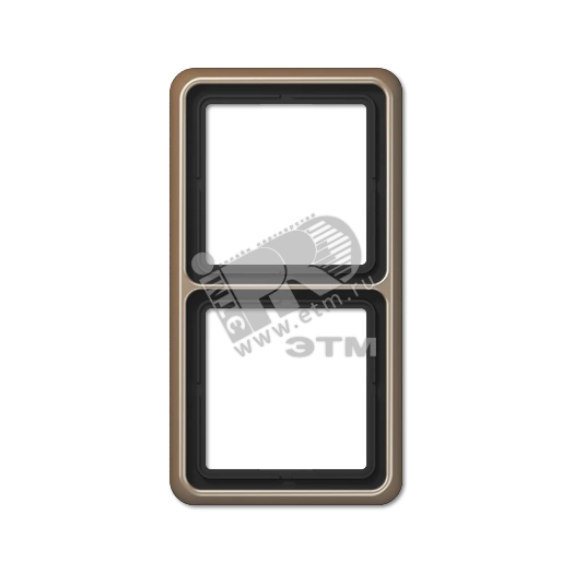 Рамка 2 поста универсальная золотая бронза