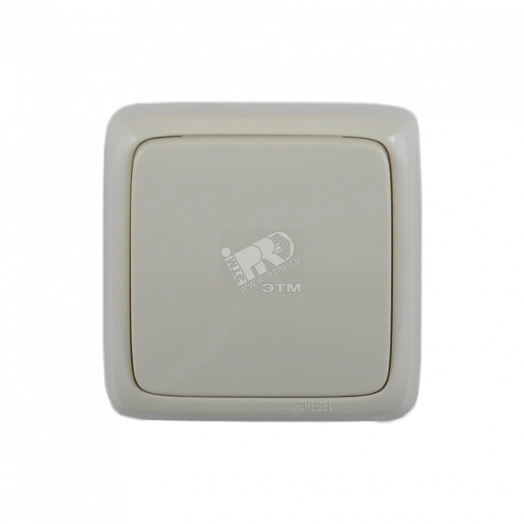 Переключатель одноклавишный наружный с изоляционной пластиной с индикацией слоновая кость 16А