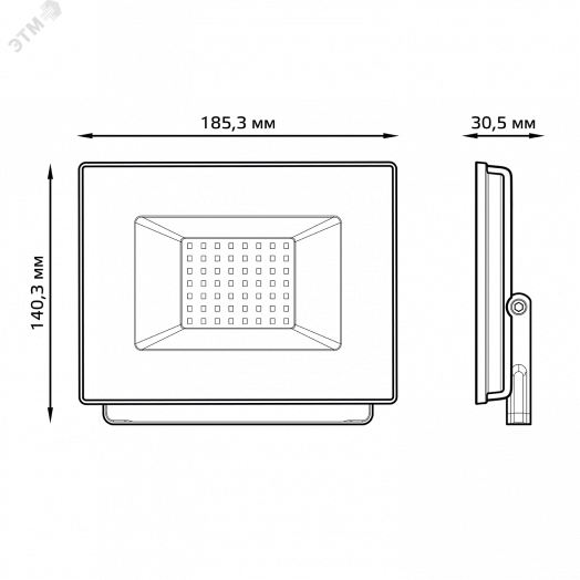Прожектор светодиодный ДО-50 Вт 4450 Лм 3000К IP65 200-240 В черный LED Elementary Gauss