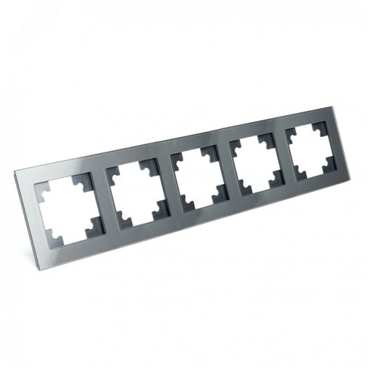 Рамка горизонтальная 5-местная, серия Катрин, графит