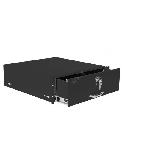 Полка (ящик) для документации 3U черная