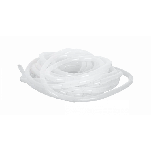 Лента спиральная, диаметр 6мм, толщина 1мм, для пучка до 50мм, белая, 10м