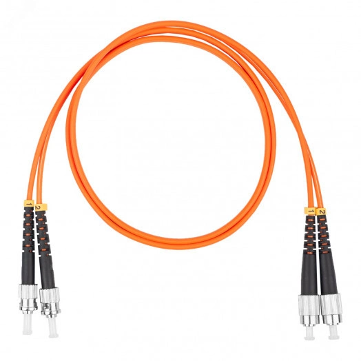 Шнур оптический коммутационный (патч-корд), FC-ST, дуплекс (duplex) OM2, нг(А)-HF, оранжевый, 3,0 м