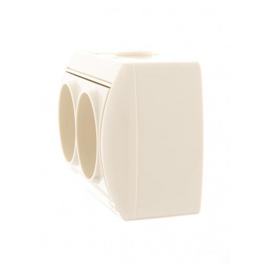 Розетка 2-м ОП Nata 16А IP20 без заземл. керамика крем. LEZARD 710-0300-128