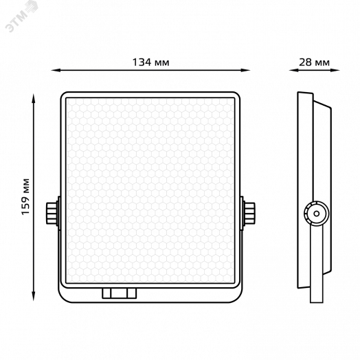 Прожектор светодиодный LED ДО 30 Вт 2700 Лм 6500К IP65 159х134х28 мм EVO Gauss
